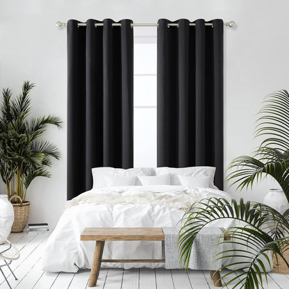 Blickdichte Verdunkelungsvorhänge 300x140 cm – 2er Set Schwarz