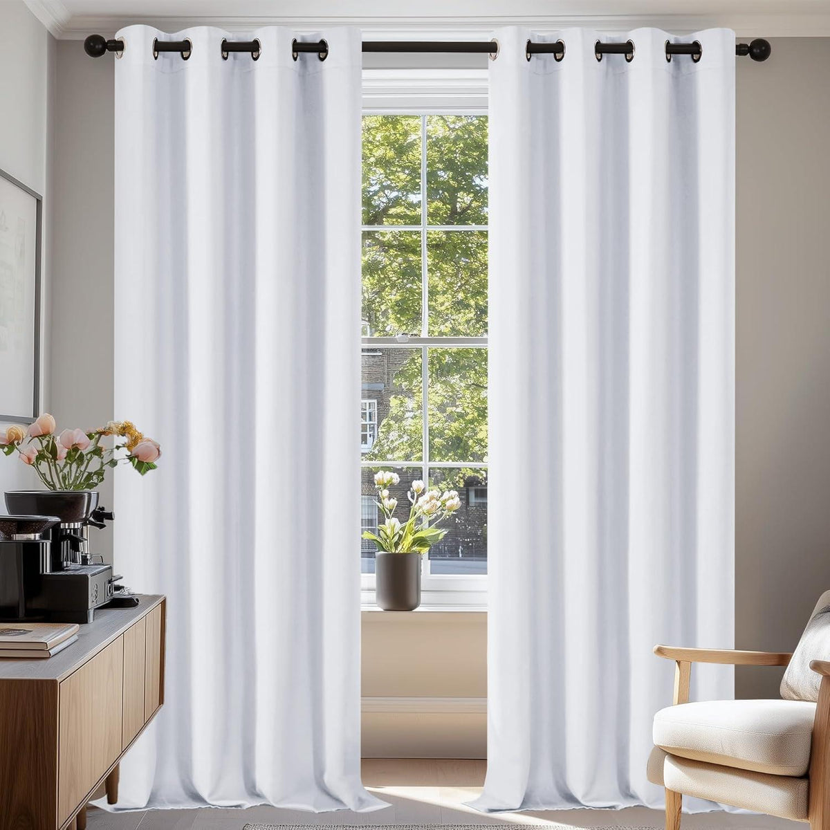 Blickdichte Vorhänge Verdunkelung 300x140 cm - 2er Set Silber Grau