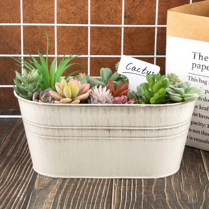 BOFUNX 2er Hängetöpfe Set Vintage Blumentopf mit Haken 27,5×14cm Beige