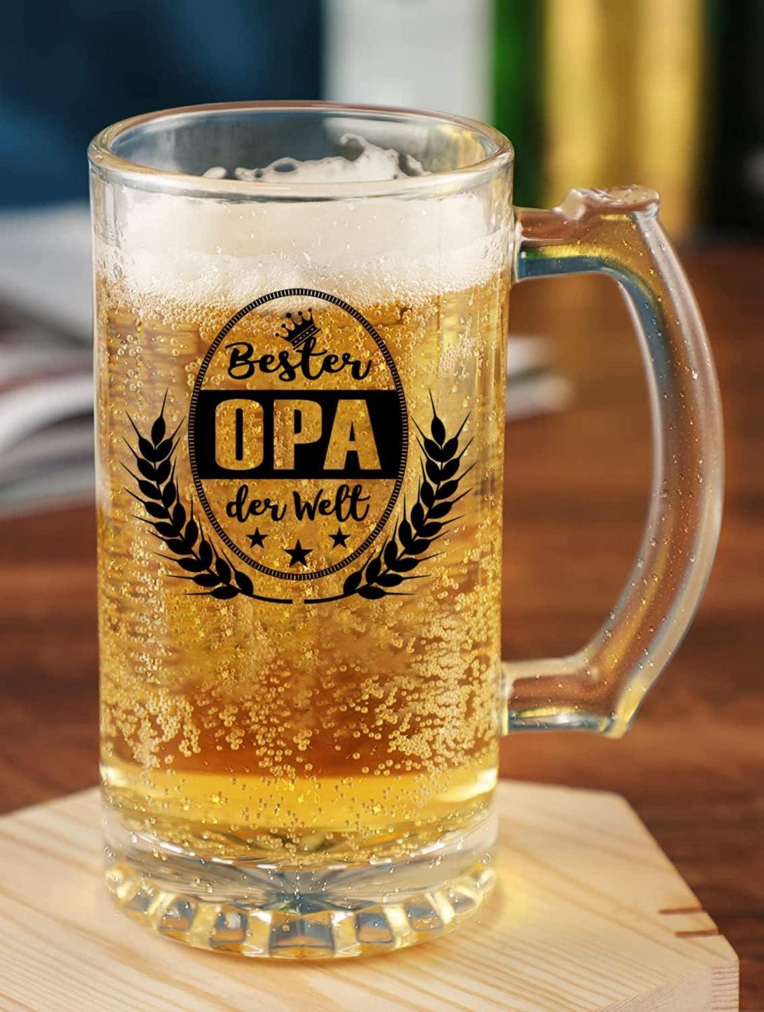 Großvater Bierkrug 0,5l Bierglas Geschenkbox Vatertagsgeschenk