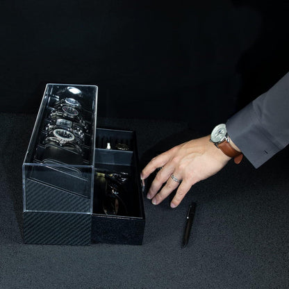 Uhrenbox Herren mit 6 Fächern, Echtholz Uhrenkoffer 2