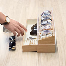 KAMIER Uhrenbox Herren Echtholz Uhrenkoffer 6 Fächer Oak 6