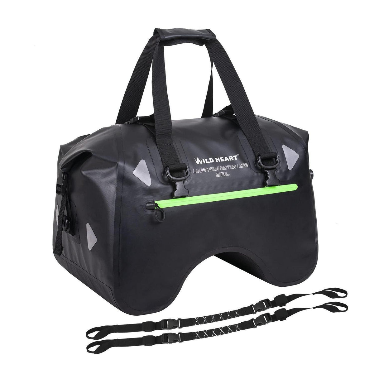 Motorrad Hecktasche wasserdicht 50L U-Form Gepäcktasche Schwarz