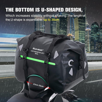 Motorrad Hecktasche wasserdicht 50L U-Form Gepäcktasche Schwarz