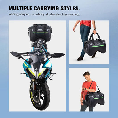 Motorrad Hecktasche wasserdicht 50L U-Form Gepäcktasche Schwarz
