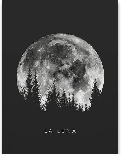 Trayosin Mondphasen Poster Set Modern Wanddeko 50x70cm