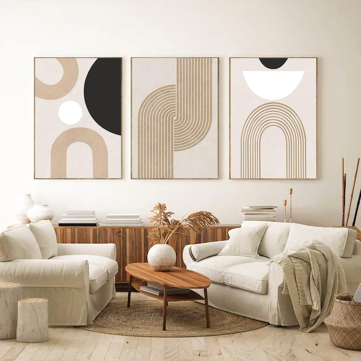 3er Poster Set Abstrakt Beige Wandbilder Ohne Rahmen 50x70cm
