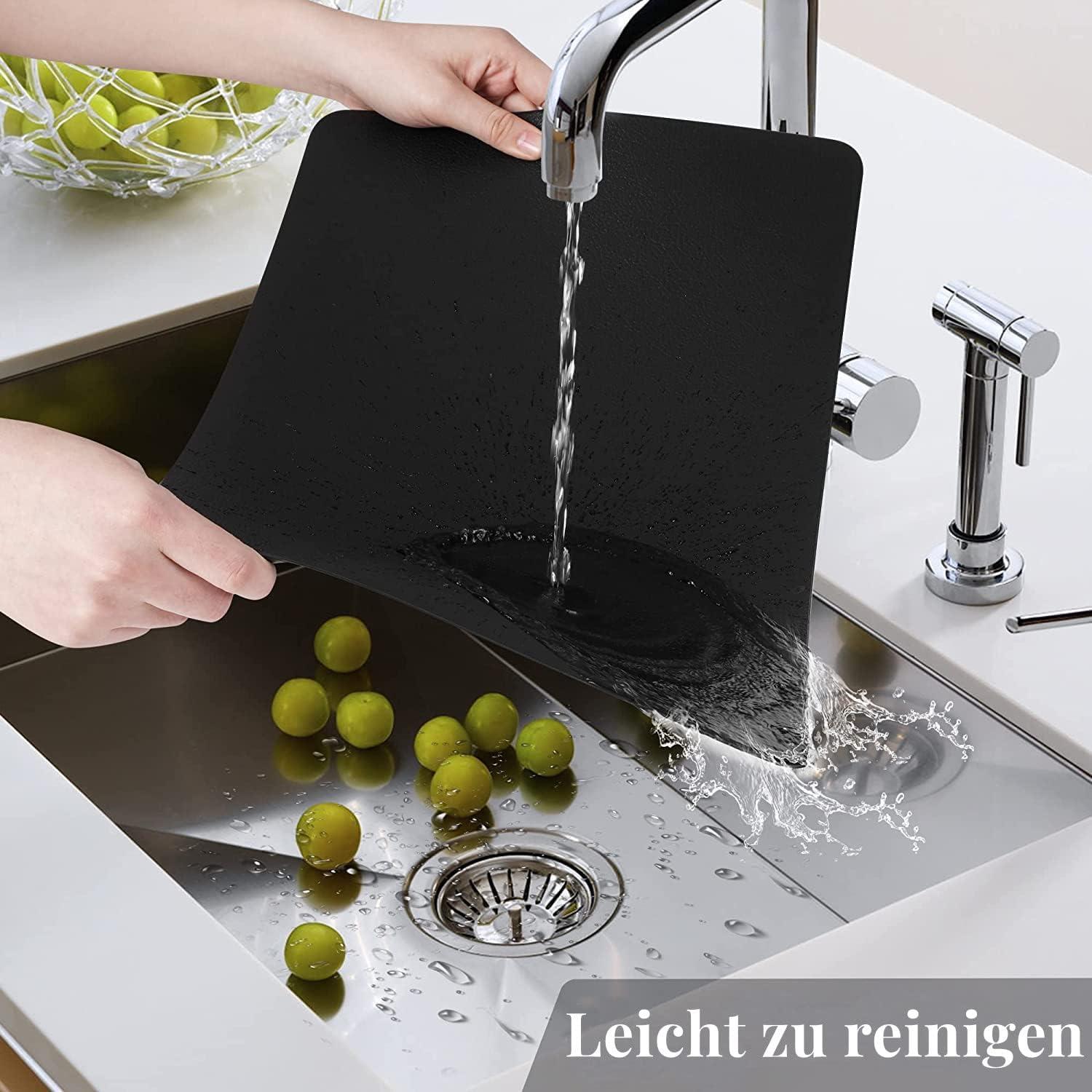 Sagittar Premium Tischset Leder-Imitat Schwarz 6er Set