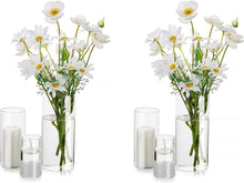 Klare Glasvasen Set für Tischdekoration Zylinder Vase 2er Pack