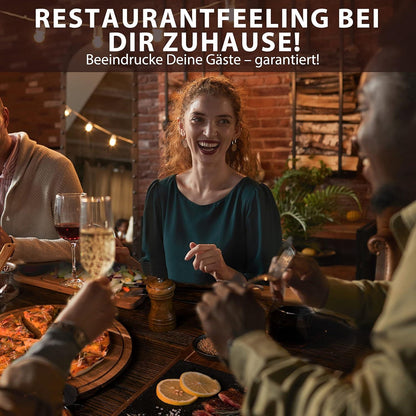 Servierbrett XXL 2er Set Akazien-Holz Saucen Schüsseln Grill Zubehör