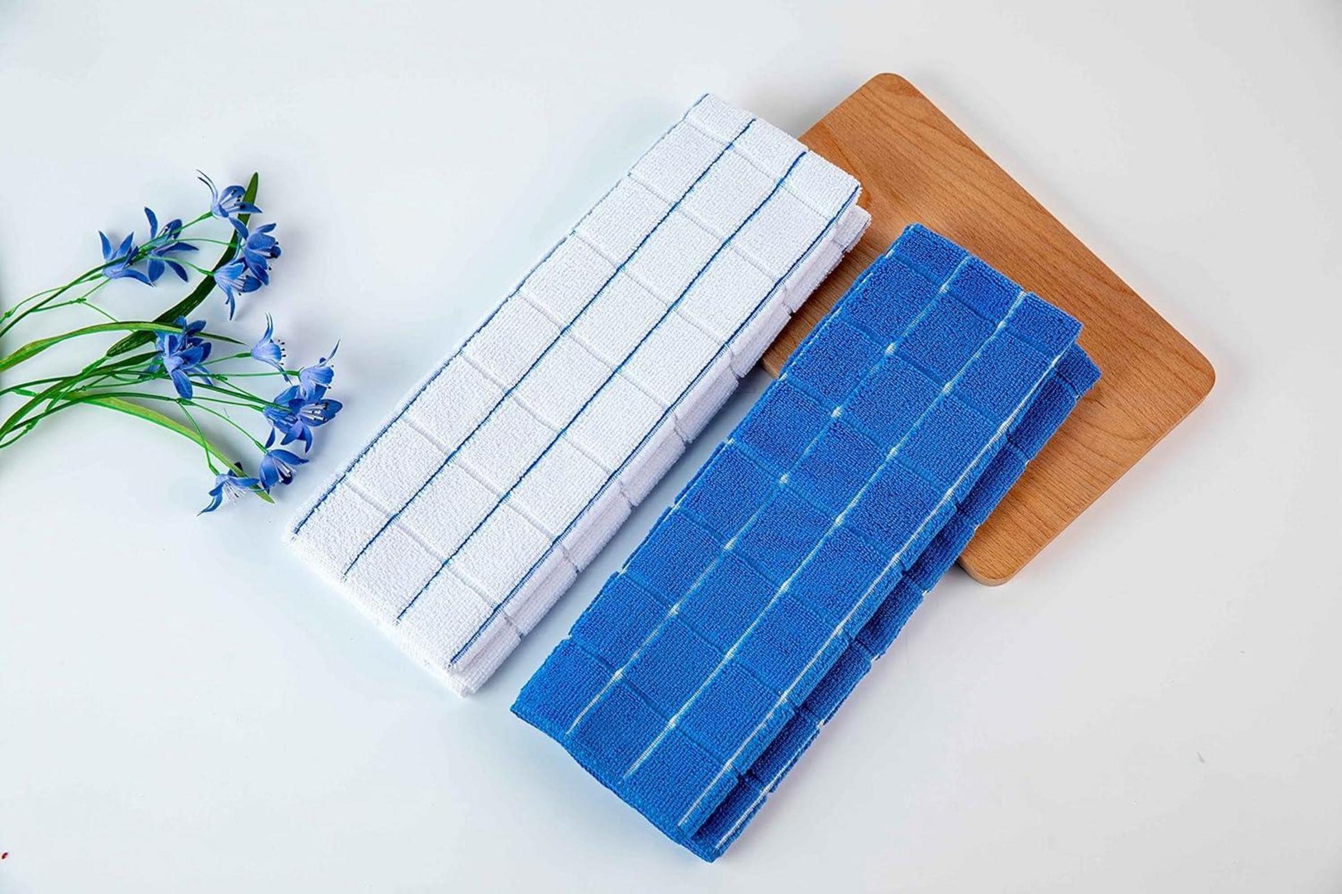 8er-Set Mikrofaser Geschirrtücher Blau 45 x 65 cm - Super