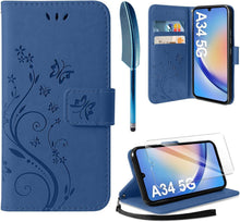 Lederhülle für Samsung Galaxy A34 5G mit Wallet und Schutzfolie