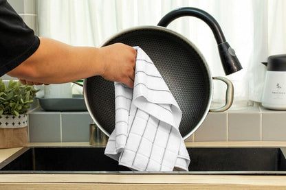 8er-Set Microfaser Küchentücher Grau 45x65cm - Saugfähig & fusselfrei