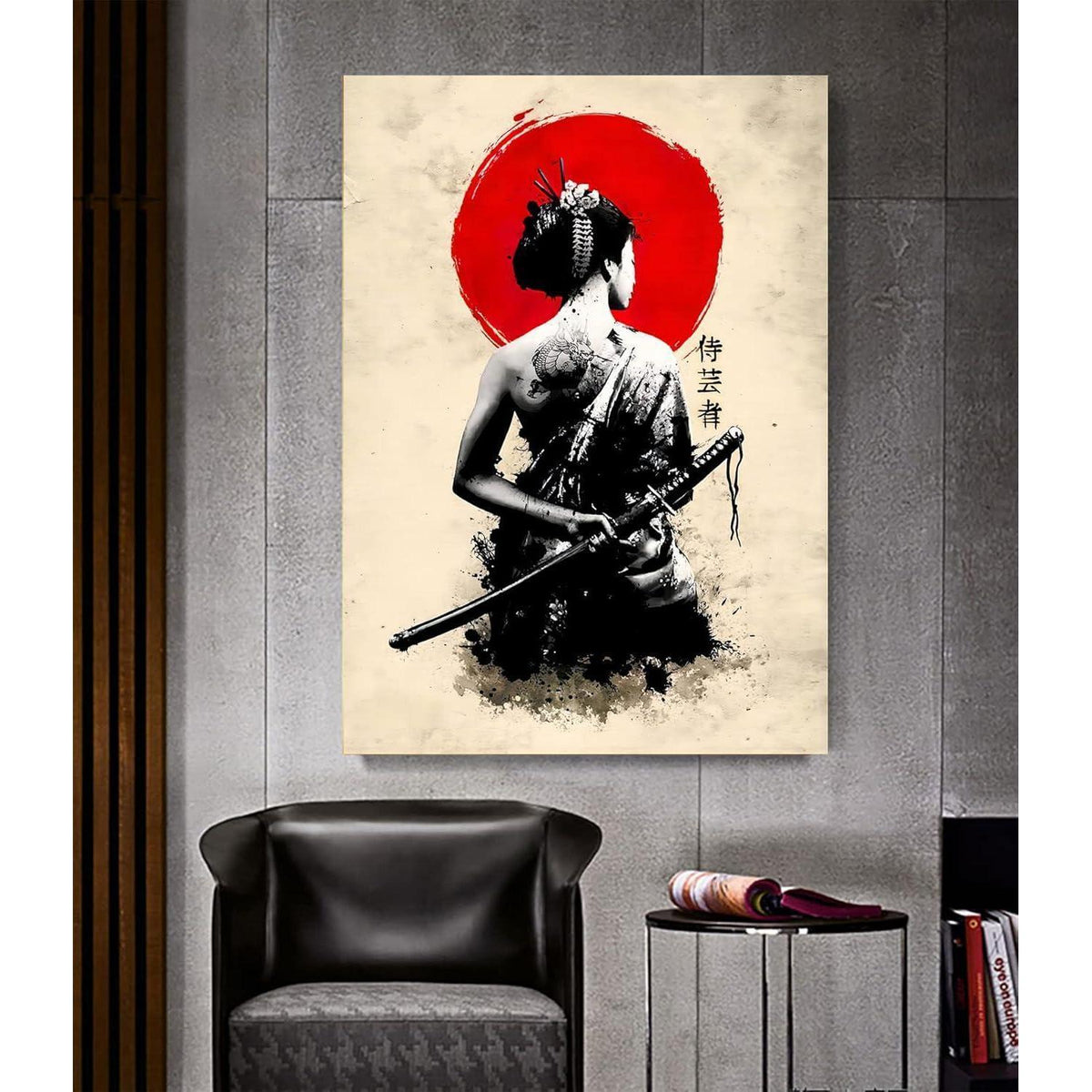 Japanisches Frau Poster Leinwandbild Wandkunst 3er Set 30x40cm