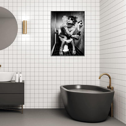 LYBOHO Badezimmer Bilder Schwarz Weiß Set Vintage Wohnkultur