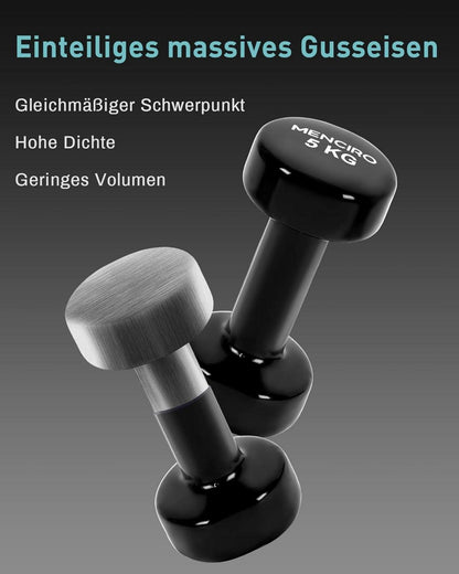 MENCIRO Hanteln 2er Set 1KG - 5KG Kurzhanteln für Zuhause Fitnessstudio
