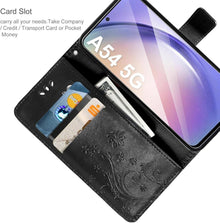Lederhülle für Samsung Galaxy A54 5G Schwarz mit Schutzfolie