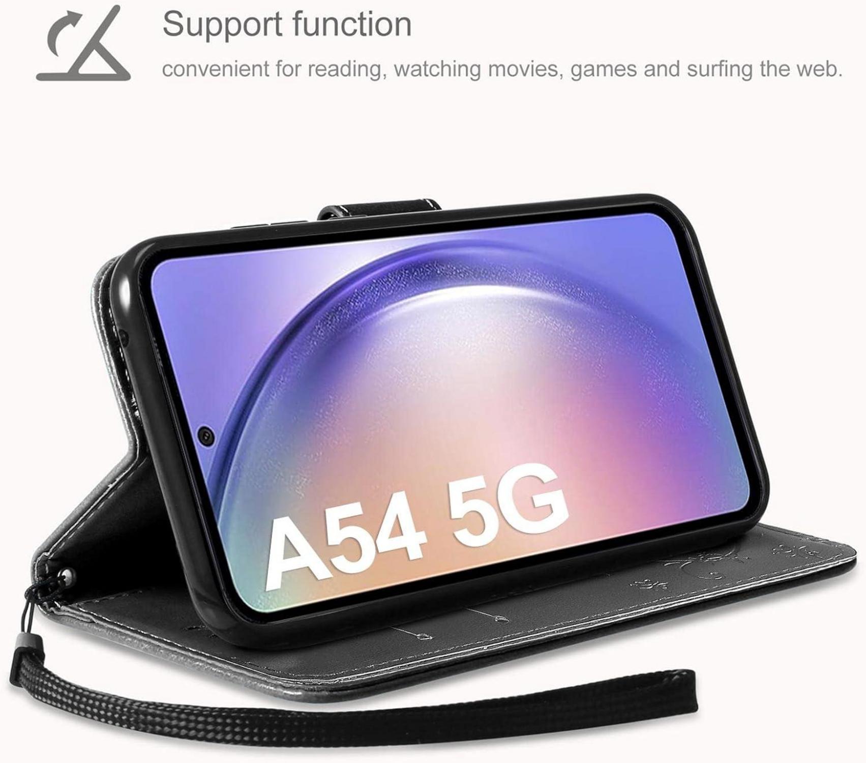 AROYI Samsung Galaxy A54 5G Lederhülle Wallet Case Schwarz