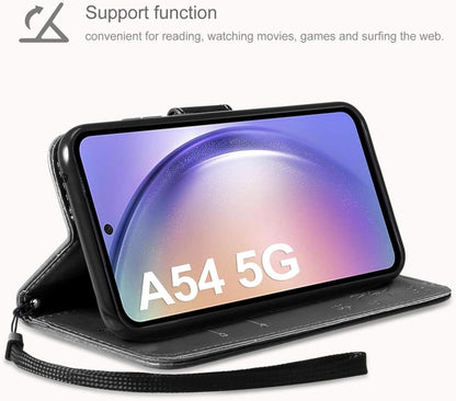AROYI Samsung Galaxy A54 5G Lederhülle Wallet Case Schwarz