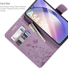 AROYI Samsung Galaxy A54 5G Leder Wallet Hülle lila