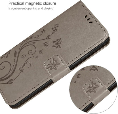 Samsung Galaxy A34 5G Lederhülle Wallet Schutzhülle und Schutzfolie Grau