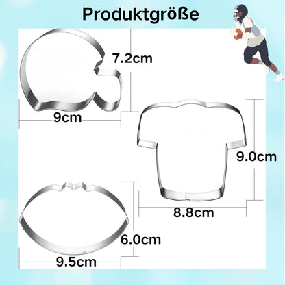 Ausstechformen American Football Set - 3-teilig - Fußball Helm und