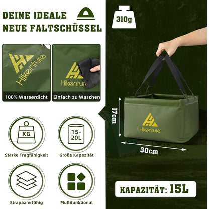 HIKENTURE Outdoor Faltschüssel 15L Army Green