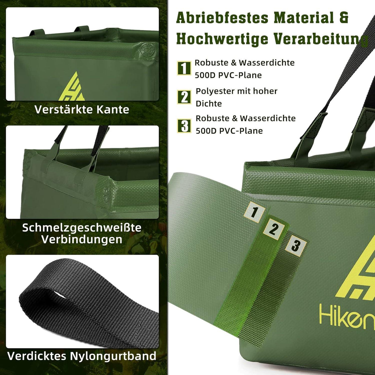 HIKENTURE Outdoor Faltschüssel 15L Army Green
