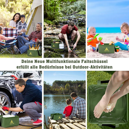 HIKENTURE Faltschüssel 15L Army Green Camping Spülschüssel Eimer