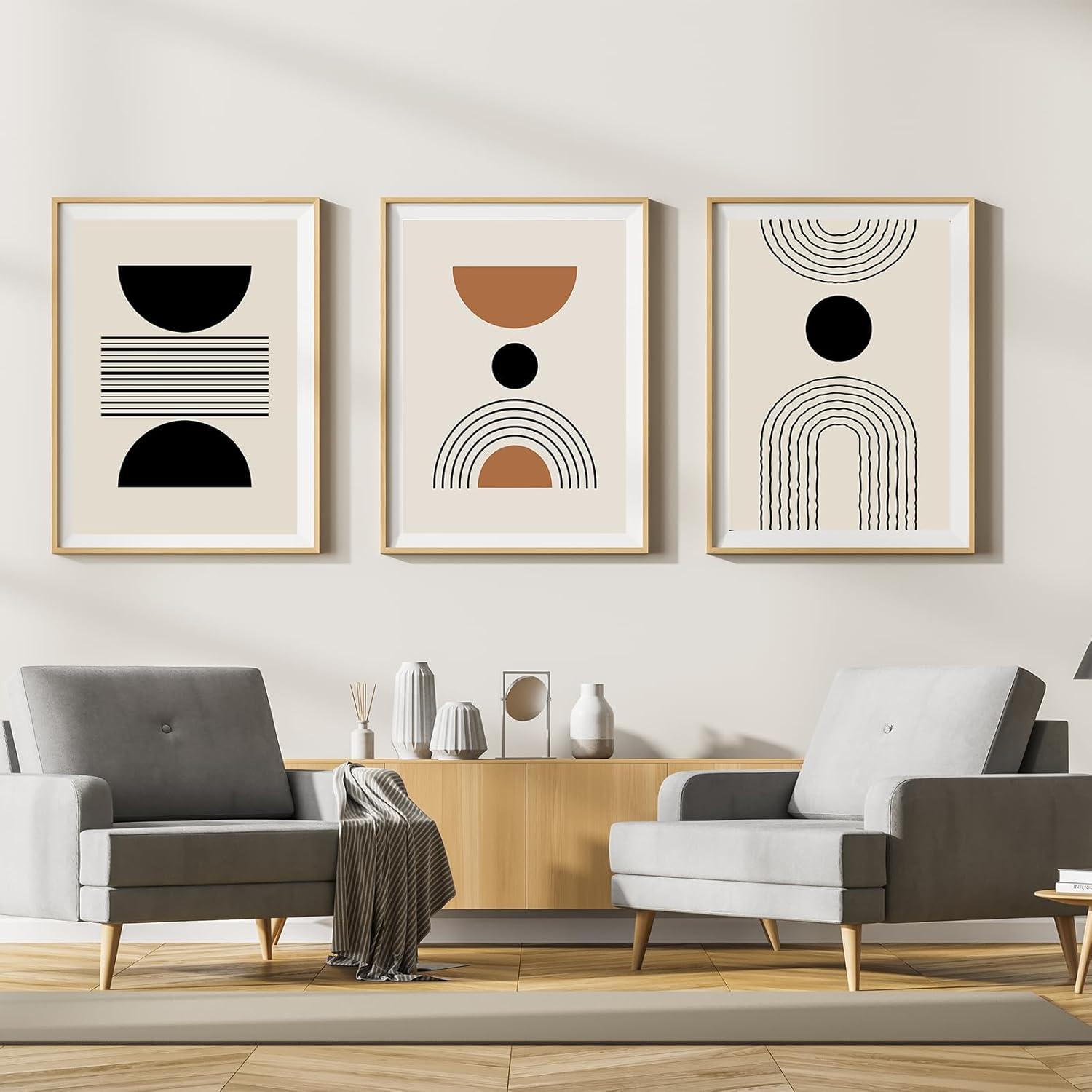 Moderne Abstrakt Leinwand Bilder Wohnzimmer Set