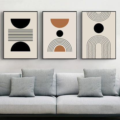 LYBOHO Leinwand Bilder Moderne Abstrakt Kunstposter Wohnzimmer Geometrie 1 - 3PCS-30x40cm