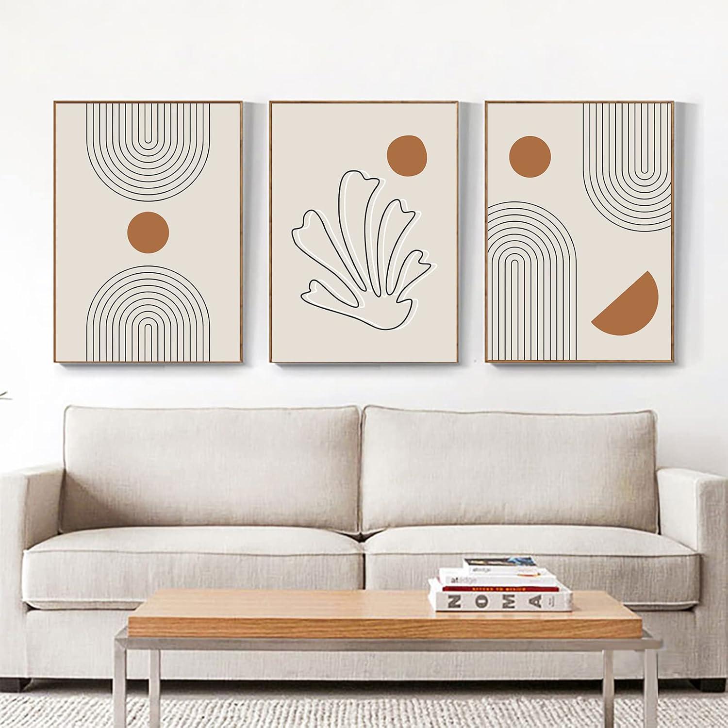 Moderne Abstrakt Leinwand Bilder Wohnzimmer Boho Poster Set