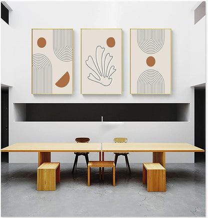 Moderne Abstrakt Leinwand Bilder Wohnzimmer Set Geometrie 2