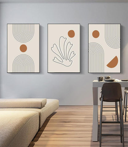 Leinwand Bilder Moderne Abstrakt Kunstposter Wohnzimmer Set Geometrie