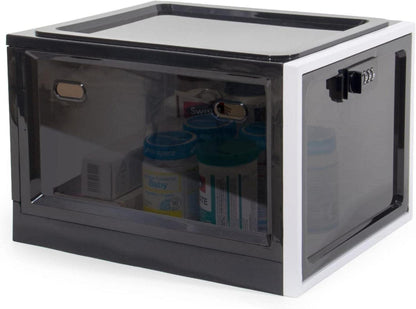 Medikamenten Aufbewahrungsbox mit Zahlenschloss-transparent-Schwarz