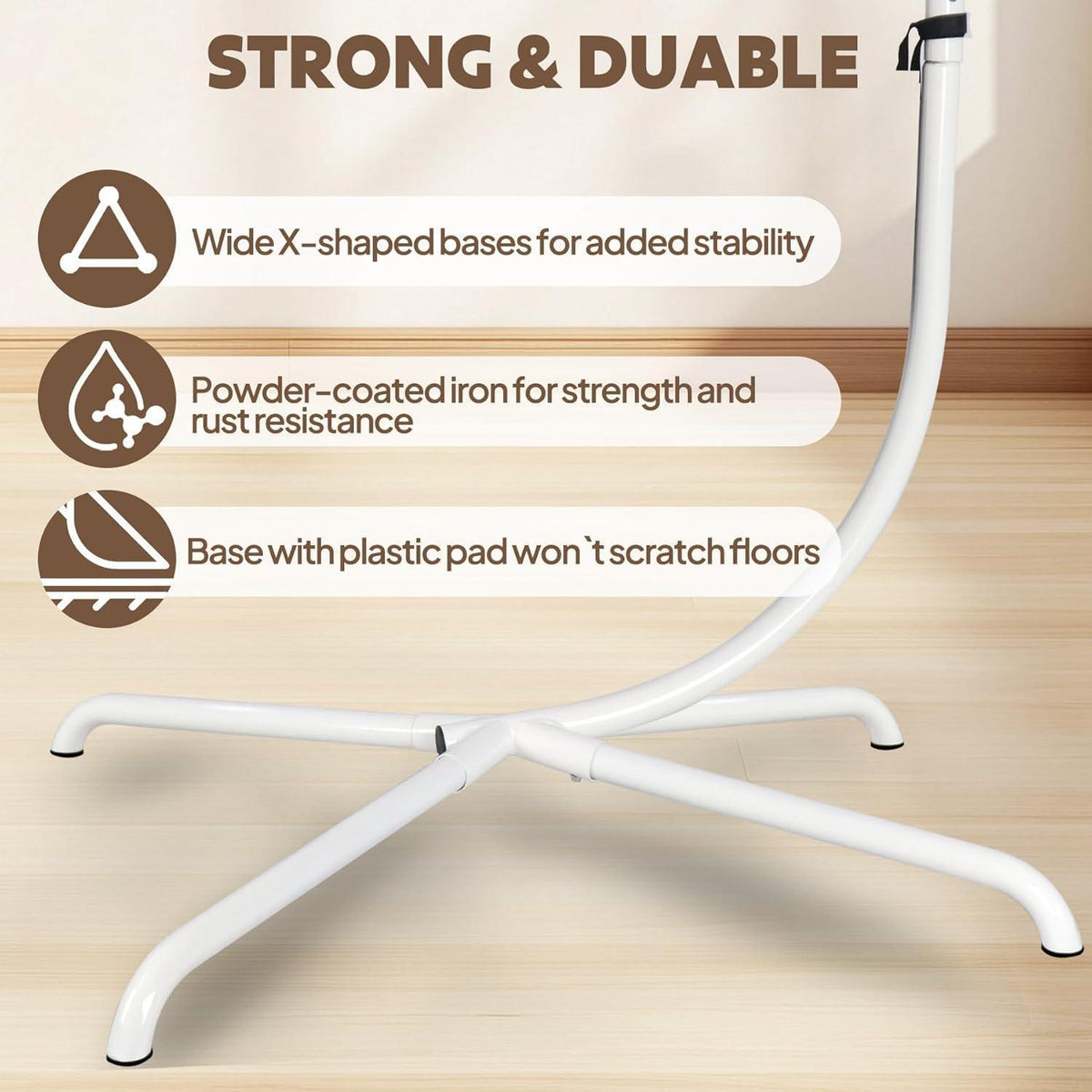 Eiserner Hängesessel-Ständer C-Frame 330 lbs Weiß