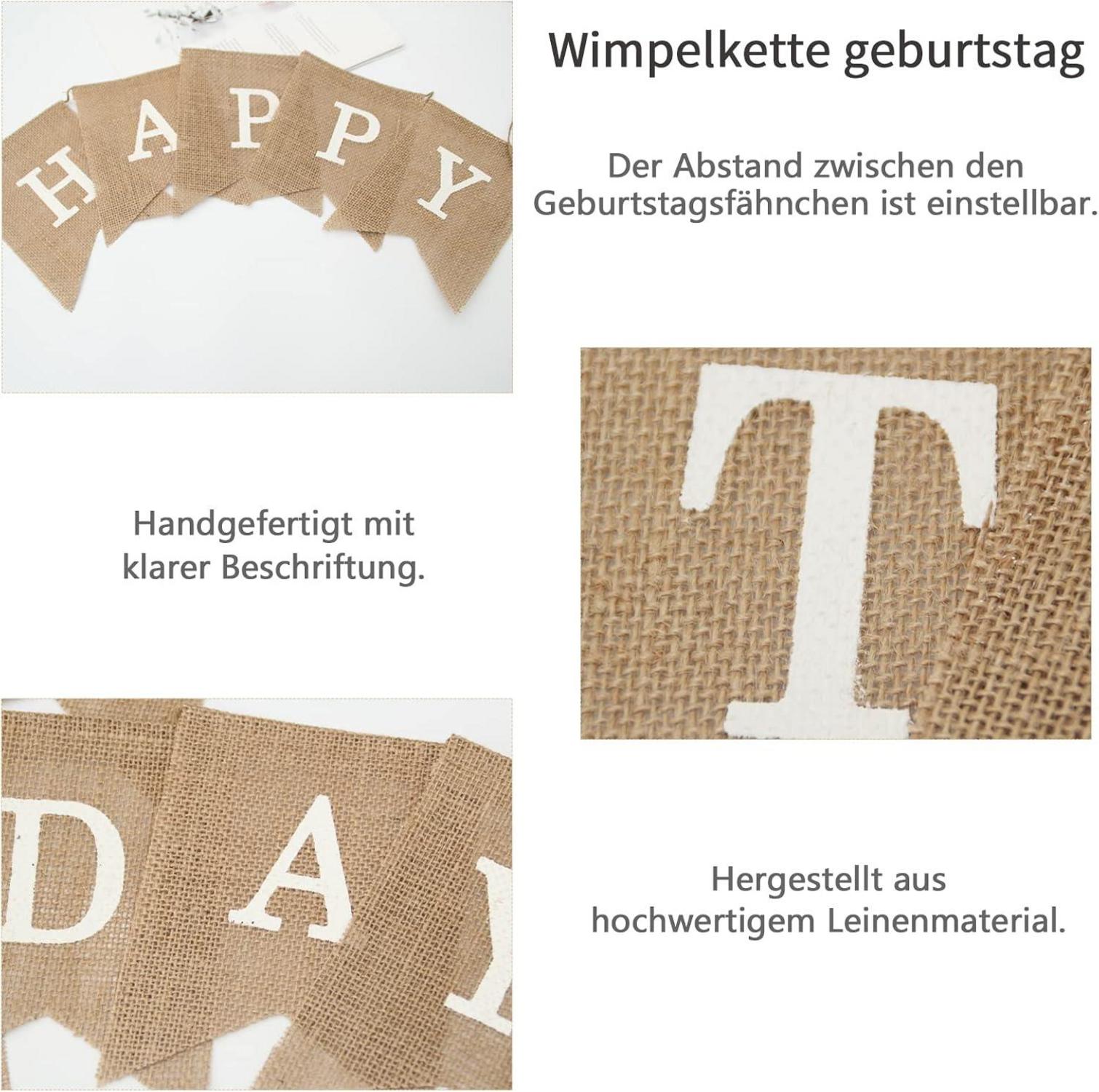 Happy Birthday Girlande Bunte Boho Deko Drieck Flagge Wimpelkette