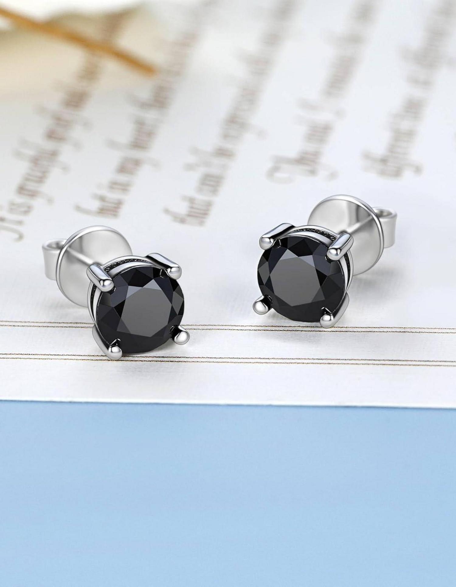 Moissanite Schwarz Ohrstecker 1-2 Karat 925 Silber Diamantähnlich