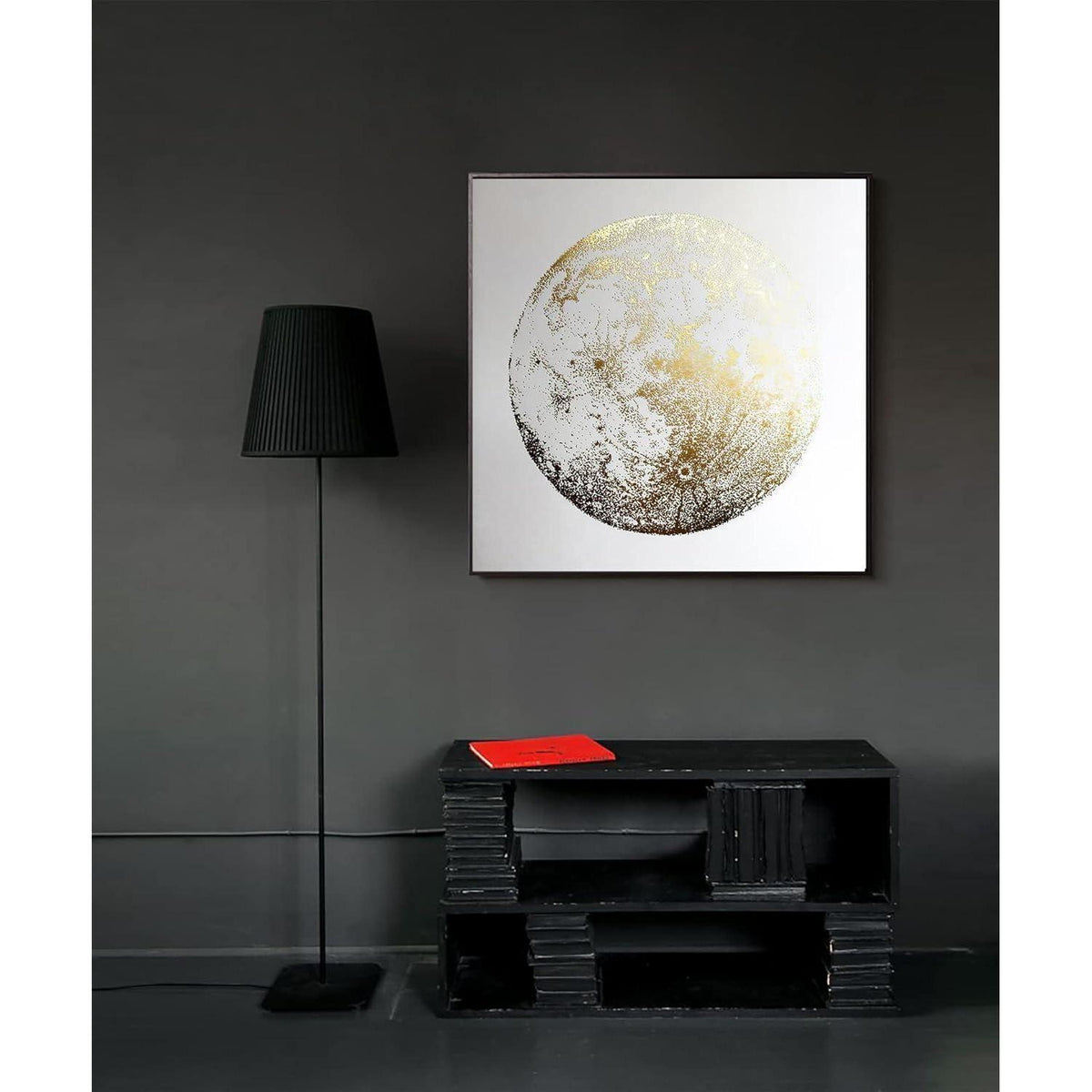 Abstrakte Leinwandbilder Gold 4er Set 20x20cm