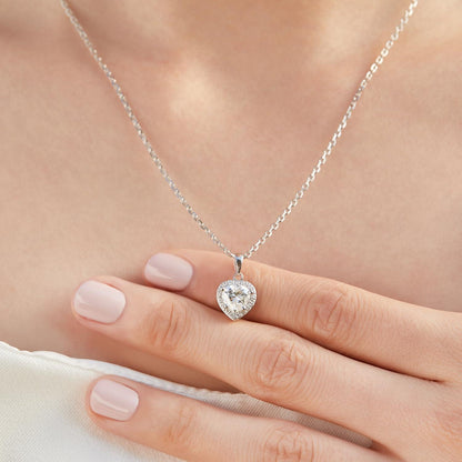 Halskette Damen Silber 925 Moissanite Herzanhänger