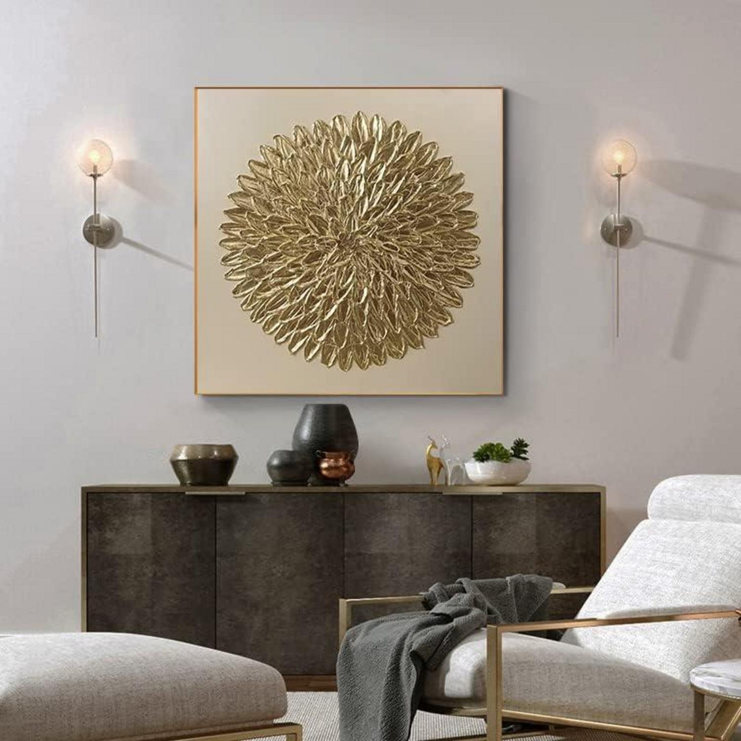 Abstrakte Leinwandbilder Nordisch Gold Wohnzimmer Schlafzimmer 4er-Set