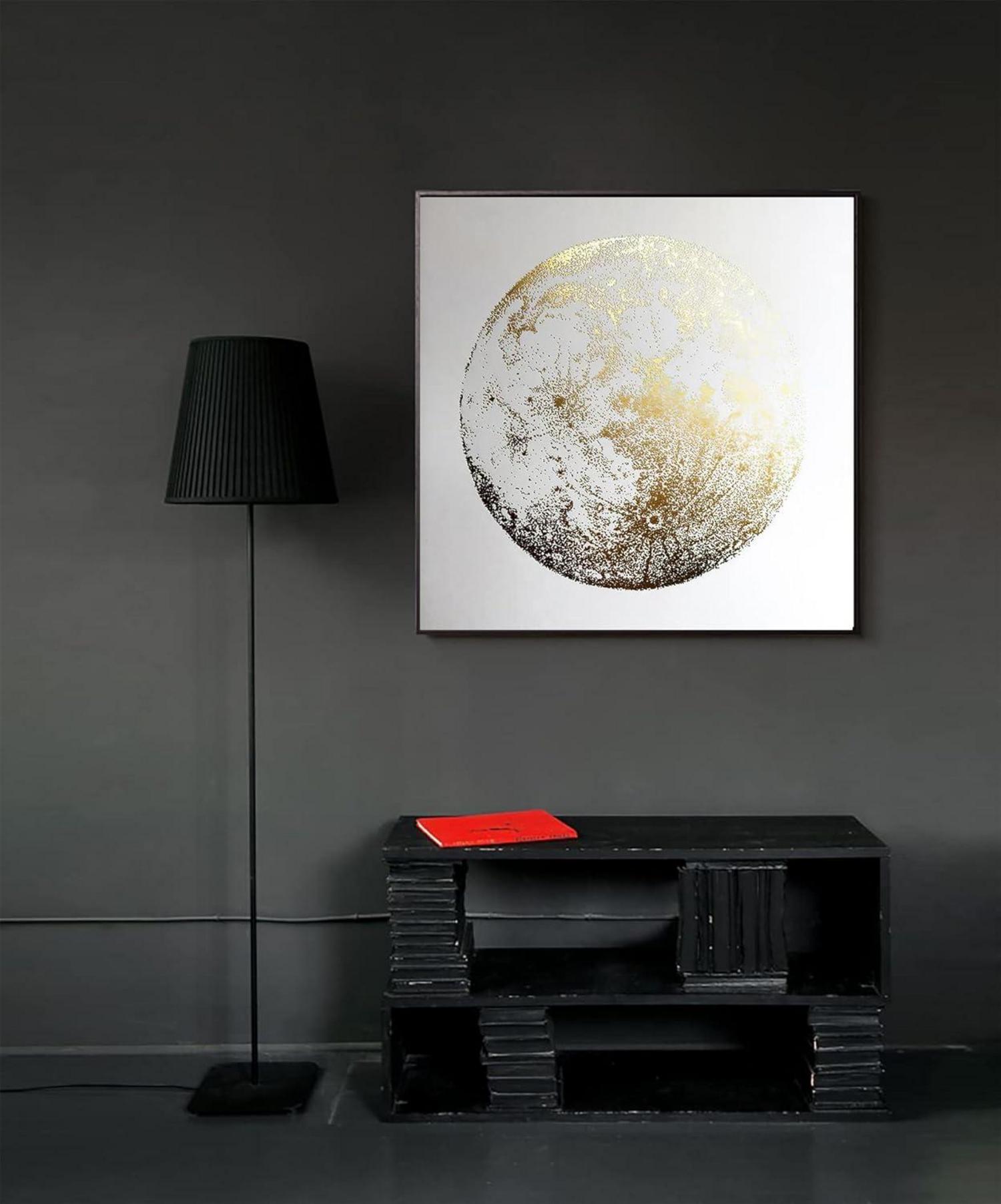 Abstrakte Goldene Wandbilder Leinwand Set für Wohnzimmer 40x40cm 4er