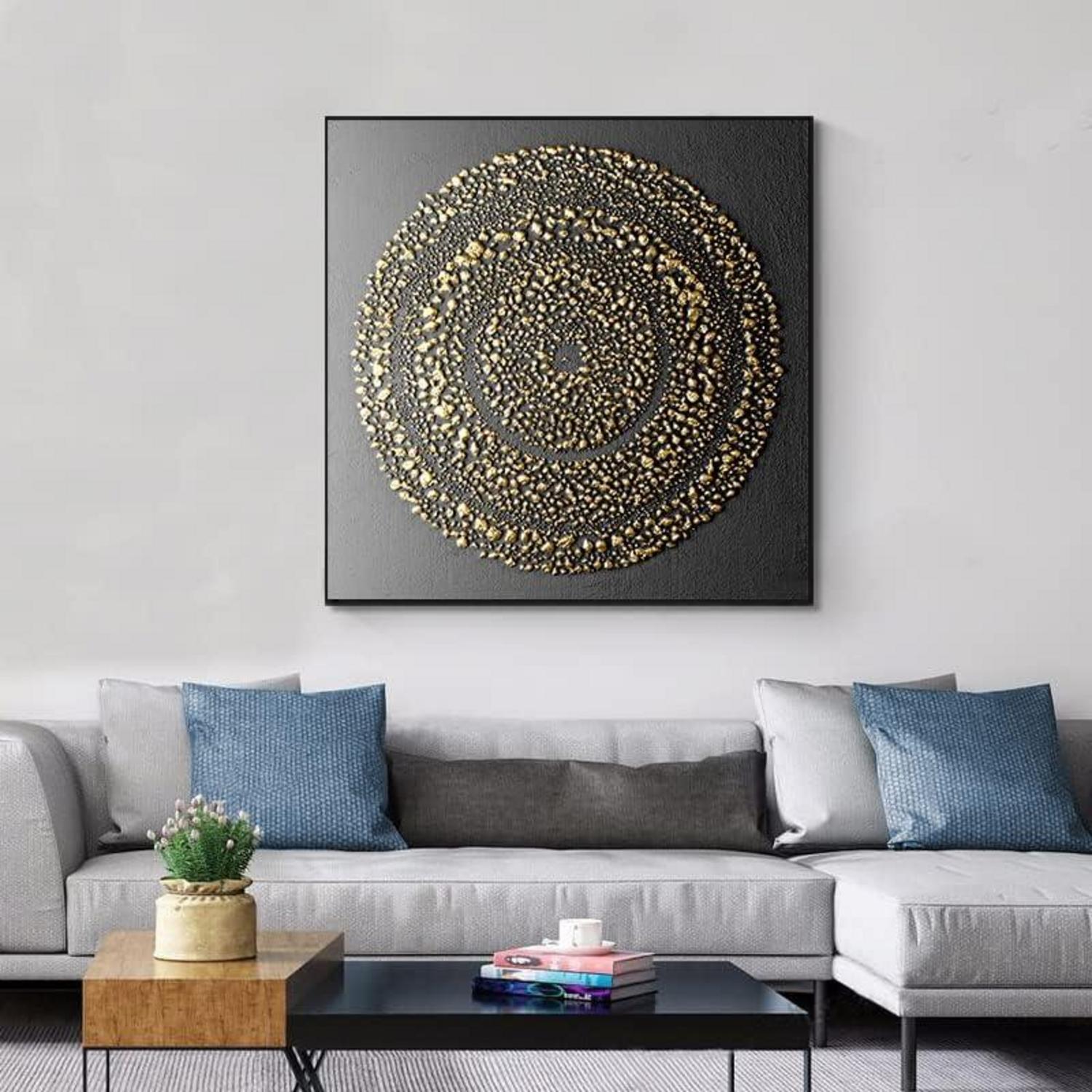 Abstrakte Goldene Leinwandbilder Wohnzimmer Schlafzimmer 4 Stück