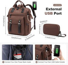 Damen Rucksack Laptop Schulrucksack Mädchen 17 Zoll USB