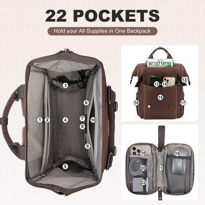 Rucksack Damen 17 Zoll Laptop Schulrucksack USB Ladeanschluss Wasserdicht Uni Büro