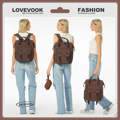 Damen Rucksack Laptop 17 Zoll USB Ladeanschluss Wasserdicht Uni Büro