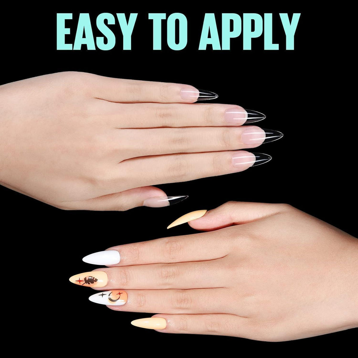 Almond Medium Gel Nageltips - 240 Stück, 12 Größen