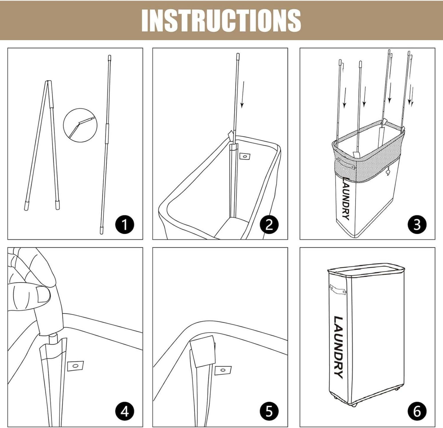 Große Faltbare Wäschekörbe mit Rad und 70L Kapazität