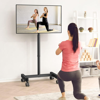 Perlegear TV Ständer Rollbar mit Neigung, höhenverstellbar