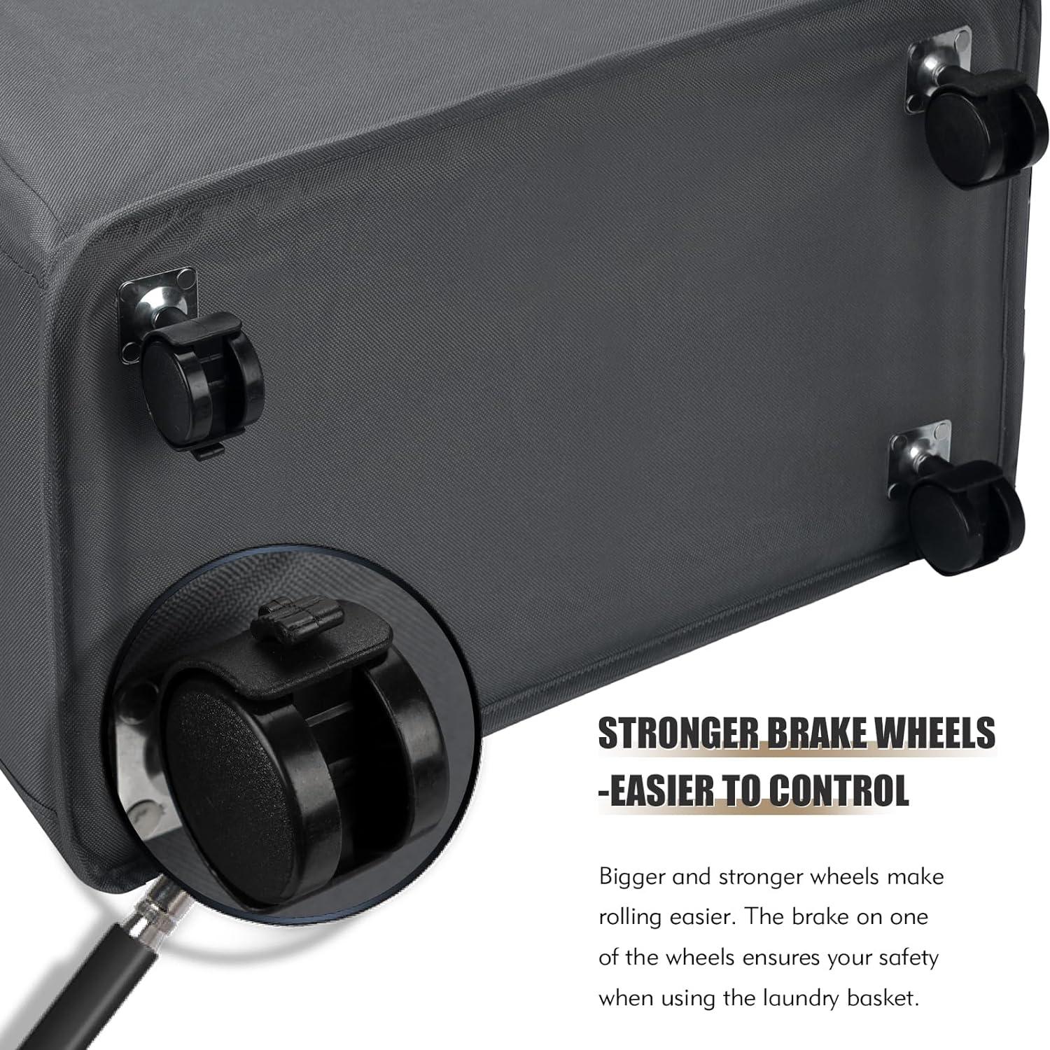 29-Inches Große Faltbare Wäschekörbe mit Rad und Wäschesäcke